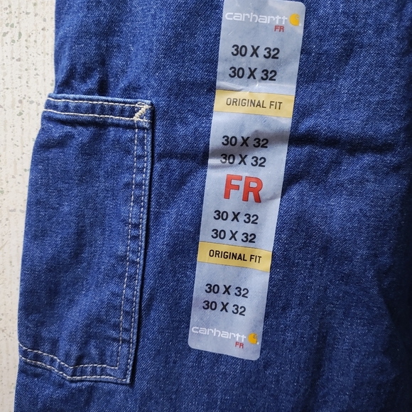 Carhartt FR Signature Denim Dungaree Flame Resistant Jeans 30x32 NFPA 70E 2112 - Picture 8 of 9